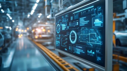 Poster - real time monitoring dashboard displaying iot data for efficient car manufacturing plant and product