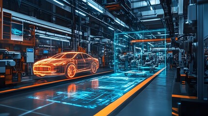 Poster - digital twin visualization of an advanced car manufacturing plant leveraging iot connectivity automa