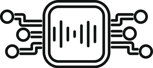 Poster - voice recognition software processing sound wave with artificial intelligence