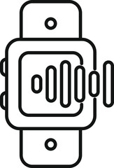 Poster - Line icon of a smartwatch playing music, symbolizing audio streaming and mobile listening