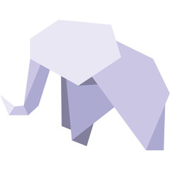 Poster - Origami Elephant Illustration