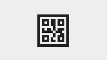 Black outline QR code icon for website design and mobile dark mode applications, vector illustration on a white background