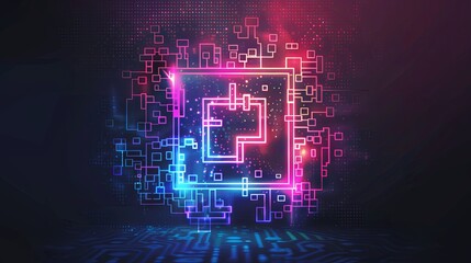 Contemporary QR code design, suitable for various applications. A concept related to computer technology.