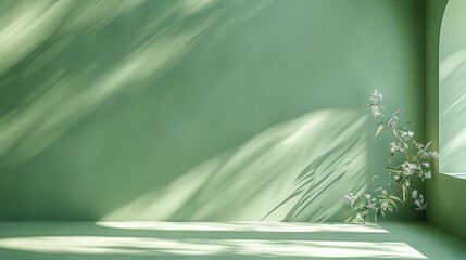 Poster - Design a light green background with a soft, soothing color and minimalist style, copy space. Generative AI.