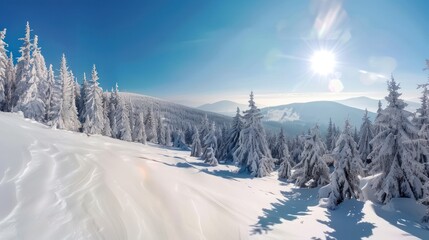 Canvas Print - Snowy Mountain Landscape