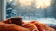 © Kenny - Cozy Winter Morning with a Warm Beverage by the Window Overlooking a Snowy Landscape