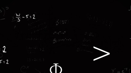 Poster - Animating mathematical equations and symbols on black background