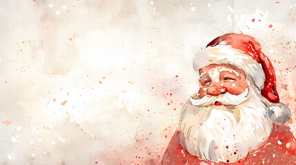 Poster - Santa Claus Frame white Background watercolor