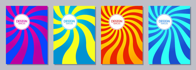 Wall Mural - set of flyers, posters, banners, placards, brochure design templates a6 size. retro graphic design t