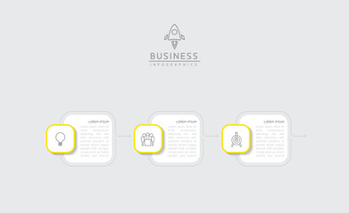 Vector infographic business presentation template connected with 3 options