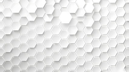 Poster - Abstract. Hexagon white Background. light and shadow. copy space.  Modern Hexagon white abstract Background. 