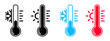 © David - vector of hot and cold temperature thermometers