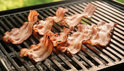 Bacon Cooking on Grill