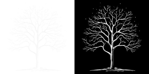 Poster - PNG Contrasting tree silhouettes artwork