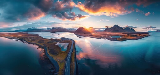 Sticker - Icelandic Sunset Panorama