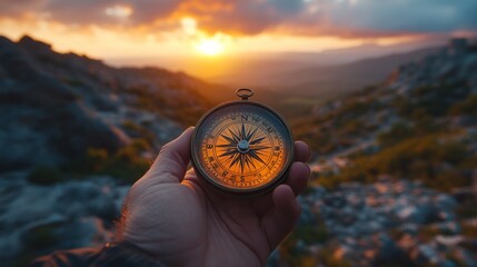 Canvas Print - Finding Direction at Sunset