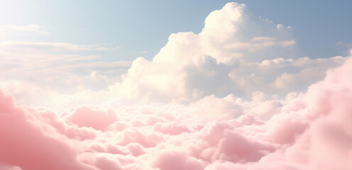 Poster - Dreamy pink and white clouds