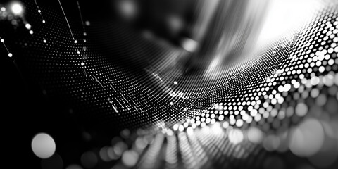 Wall Mural - Cyberpunk Technical background abstraction UI UX modern trendy design. Place for text. Lines and dots. Template poster invitation banner email header. 3D Digital art. Horizontal. Generative Ai content