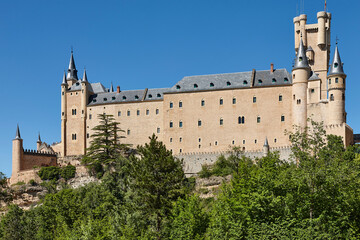 Wall Mural - Segovia Alcazar castle towers. Traditional medieval town in Spain