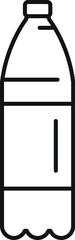 Poster - simple vector icon of a closed plastic bottle with cap for water or juice is standing on white backg