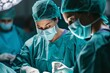 © Iftikhar alam - A group of skilled surgeons in scrubs operating on a patient in an operating room, Surgeon scrubbing in for a procedure