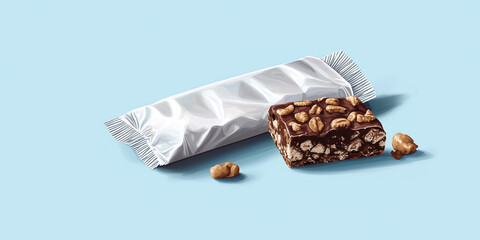 Wall Mural - Protein bar partially unwrapped, revealing cross-section