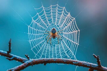 Sticker - Spider in a Dew-Covered Web