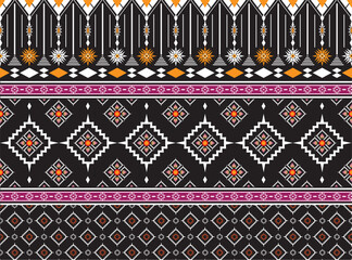 Vector design Textile Abstract fabric pattern geometric, Abstract ethnic geometric pattern background design wallpaper, Indian border. traditional print vector illustration.