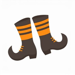 Wall Mural - halloween boots illustration isolated on white