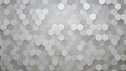 Poster - Abstract. Hexagon, honeycomb white Background, light, and shadow. white Hexagon pattern background