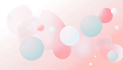 Wall Mural - Abstract Pastel Background with Circles and Dots.