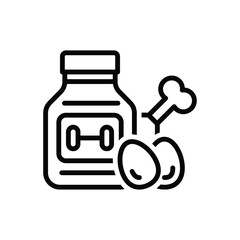 Wall Mural - Black line icon for protein