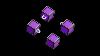 Aufkleber - 3D Animation of Blockchain technology allows data to be stored | Alpha Channel