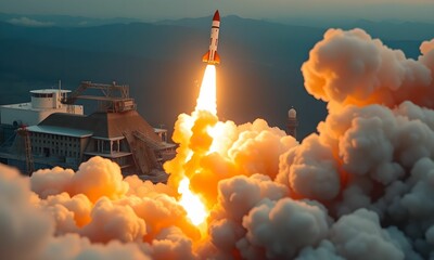 Wall Mural - A rocket that launches