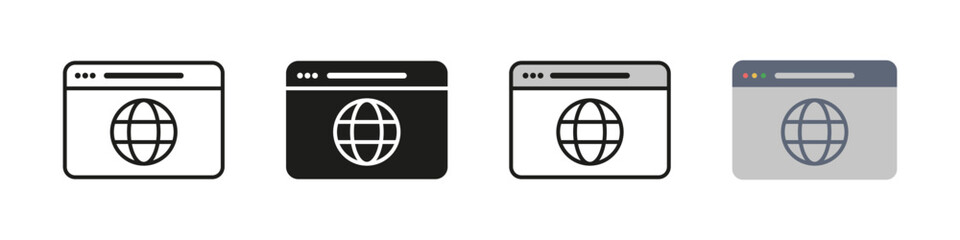 Wall Mural - browser icon. browser open window sign. empty browser page vector set. website isolated simple frame