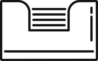 Poster - Line icon of an archive box with index tabs, ideal for organizing and storing documents