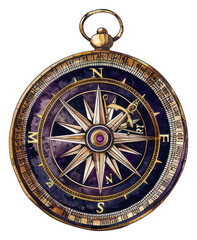 Poster - PNG Vintage nautical compass illustration