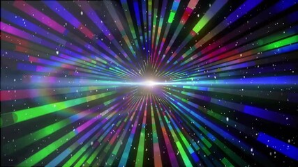 Poster - Colorful light beams radiating from center, creating dynamic animation effect