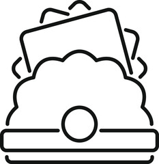Fototapete - Simple icon of data cloud storage transferring information with a bold outline style
