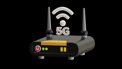 Poster - 3D Animation of Fast Connectivity 5G Modem | Alpha Channel