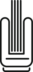Poster - simple line icon of a heater with the heating element glowing, representing warmth and comfort