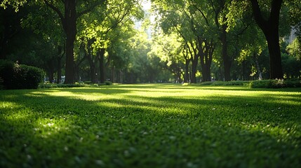 Canvas Print - Leisure Square Park in the city vast clean square and grassy woods : Generative AI