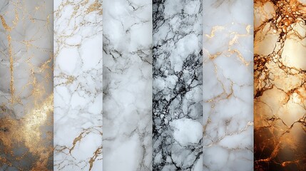 Poster - Processed collage of white and gold marble texture Background for banner backdrop or texture for 3D mapping : Generative AI