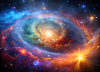 colorful nebula and galaxy supernova background, supernova nebula and stars, glowing mysterious univ