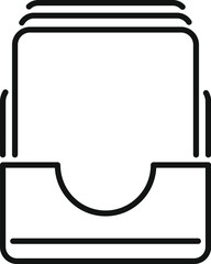 Poster - line icon of archive box with documents representing concept of storing and systematizing informatio