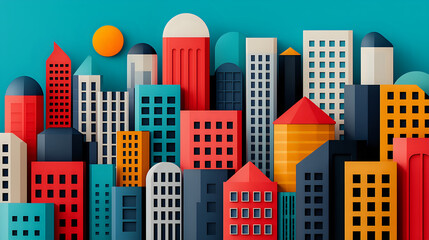 Poster - Cityscape Paper Art.