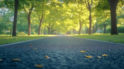 Poster - Road and trees background in city park : Generative AI