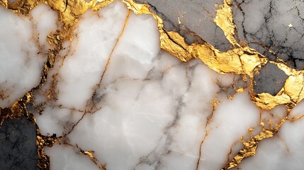 Aufkleber - Processed collage of white and gold marble texture Background for banner backdrop or texture for 3D mapping : Generative AI