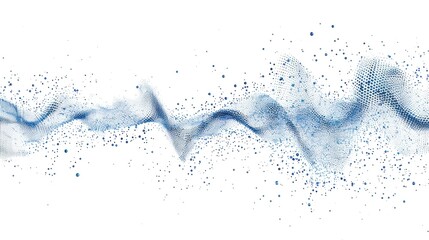 Wall Mural - Abstract Blue Wave Particles Digital Art