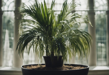 Wall Mural - A palm house plant in a planter